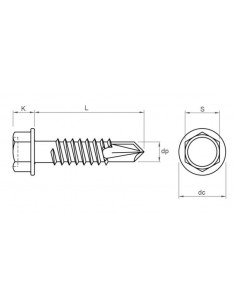Tornillo autotaladrante DIN 7504-K inox A2 2
